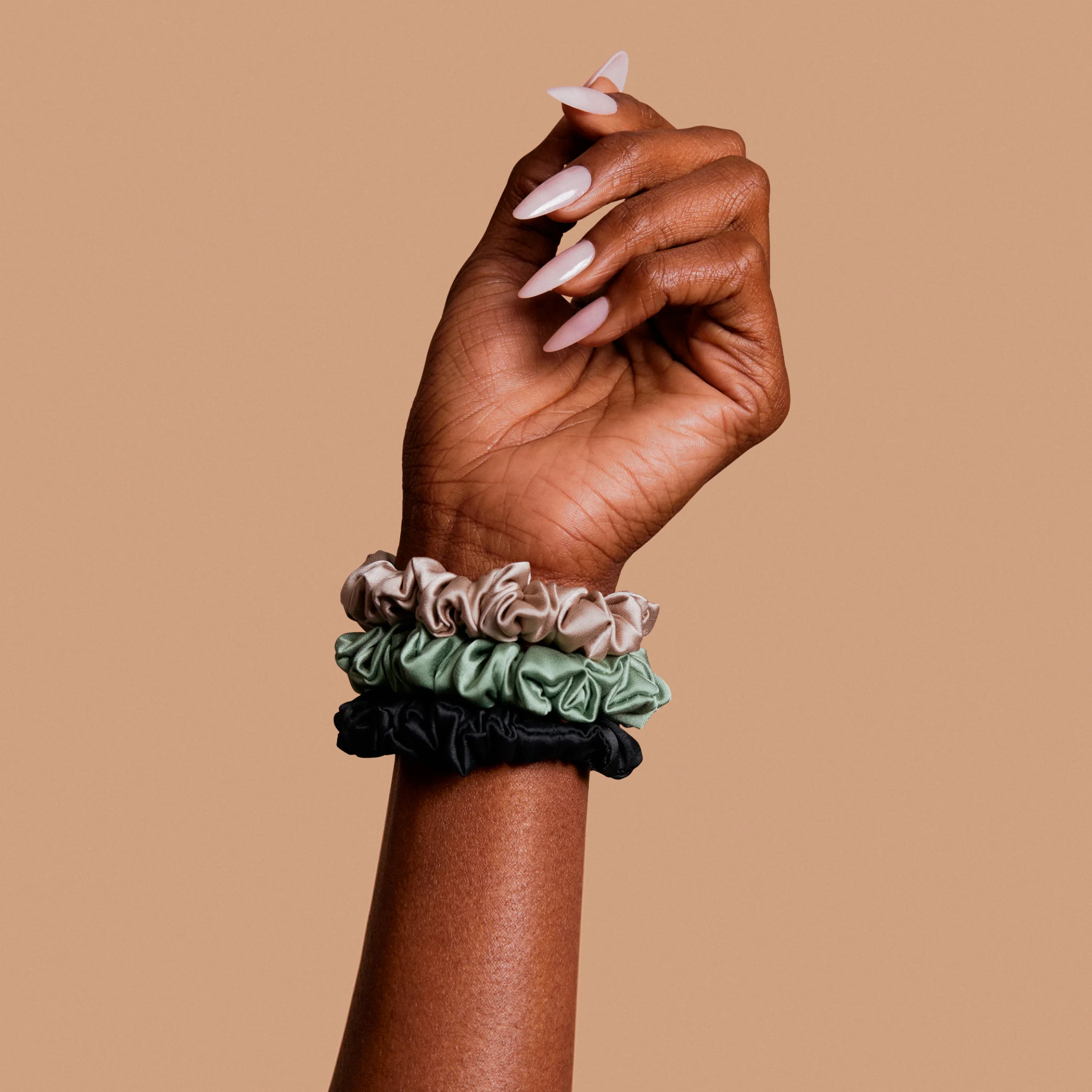 Vegan Silk Mini Scrunchies 3-Pack - Image 8
